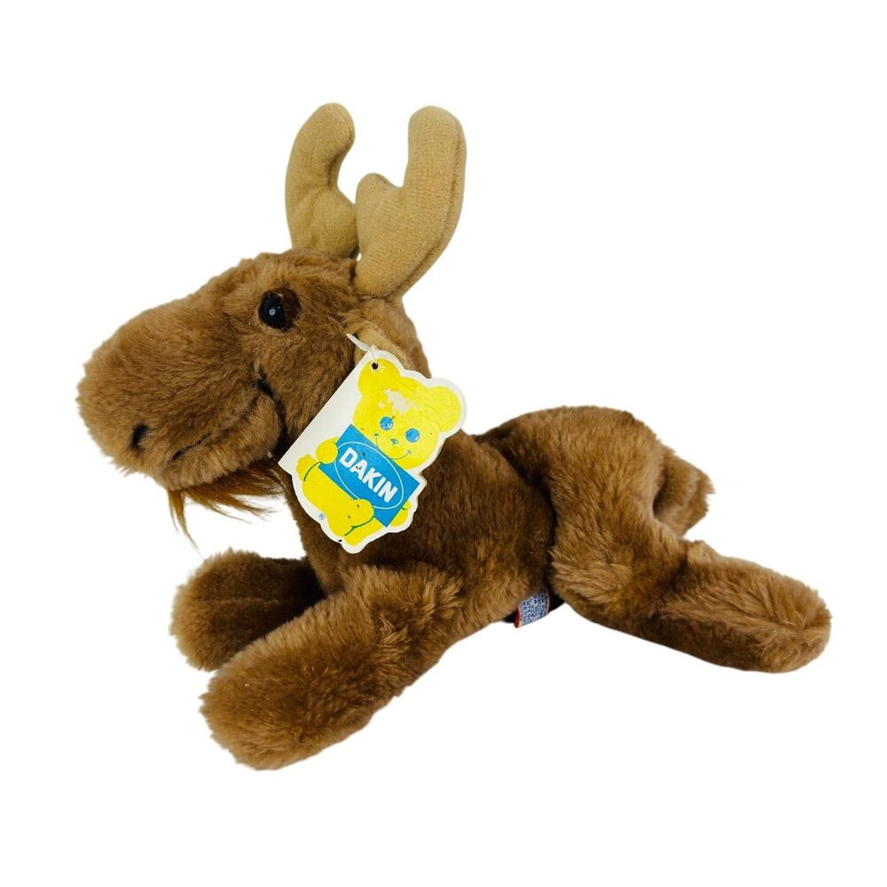VTG 1978 Dakin Maxie Moose 10” Bean Bag Brown Plush Stuffed‎ Animal Toy Vinta